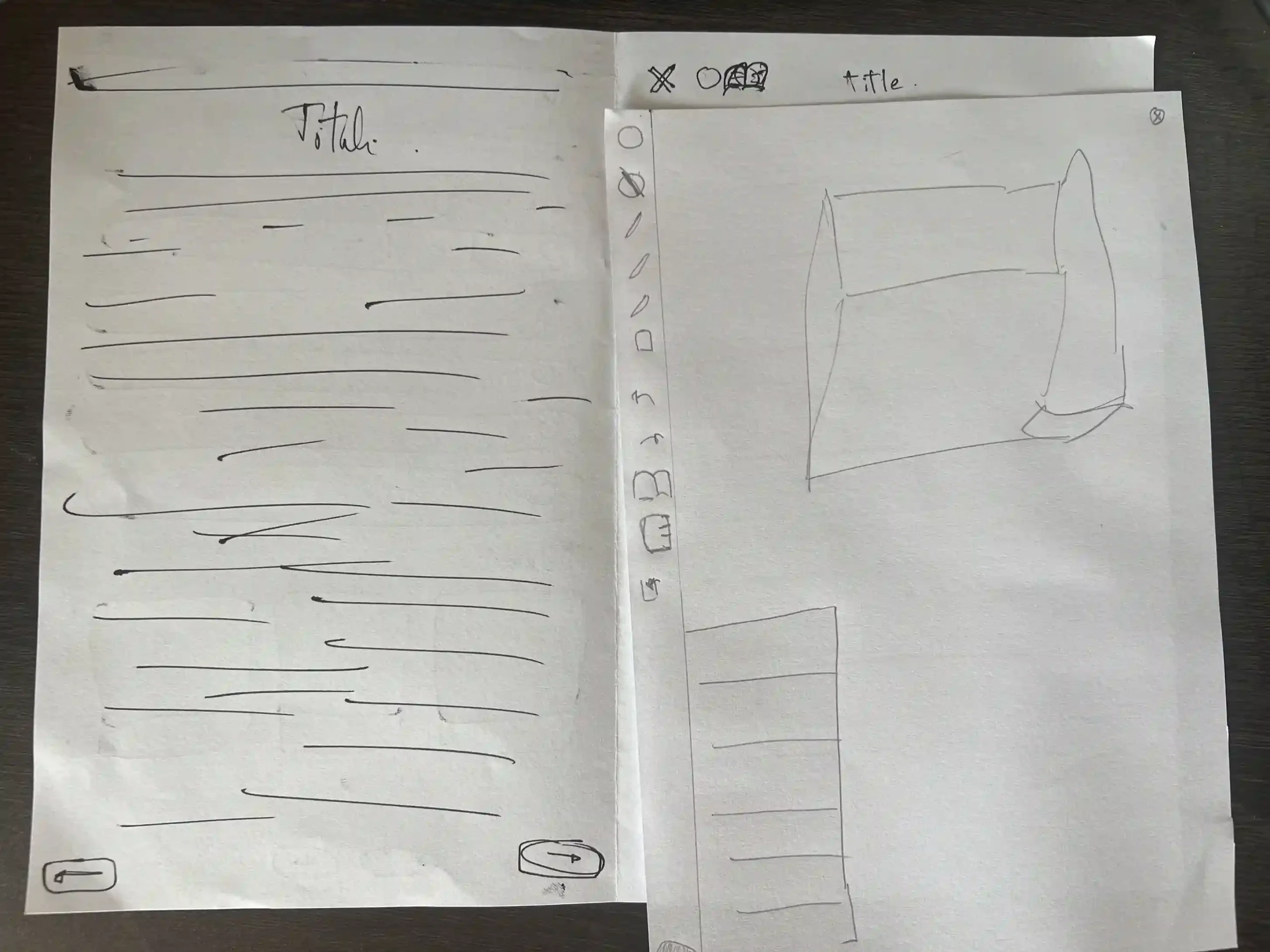 PaperWireframe of Epad open